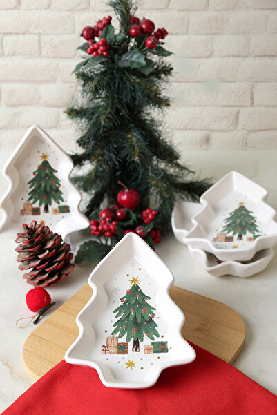 Keramika Χριστουγεννιάτικο Μπολ Σνακ Πεύκο 17 εκ. 4 Τεμάχια 23770