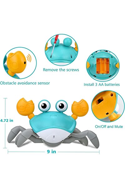 Generic Dasri Crawling Crab Toy - Interactive Musical Crawling Crab (Green)