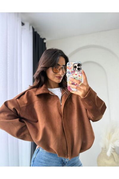 EGZOTİK ASORTİK Suede Bomber Model Jacket