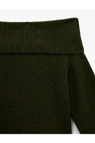 Koton Long Sleeve Off-the-Shoulder Knitwear Sweater