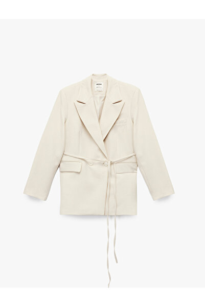 Koton X Sima Tarkan - Кръстосано сако с дълги ръкави, колан и прекалено голям размер