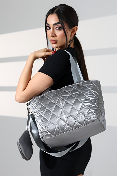 Moda Lime Quilted Large Shoulder Crossbody Women's Parachute Fabric Bag