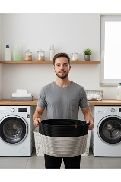 VELLORA HOME سلة من الخوص، سلة تنظيم، سلة منسوجة من الخوص 40 سم × 30 سم