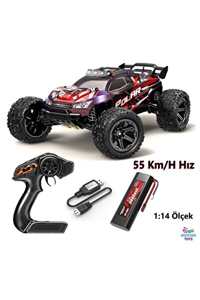 Brother Toys 55 KM/H Hız Yapan Süspansiyonlu Profesyonel Kumandalı Arazi Aracı Rock Crawler Servo Motor 1:14