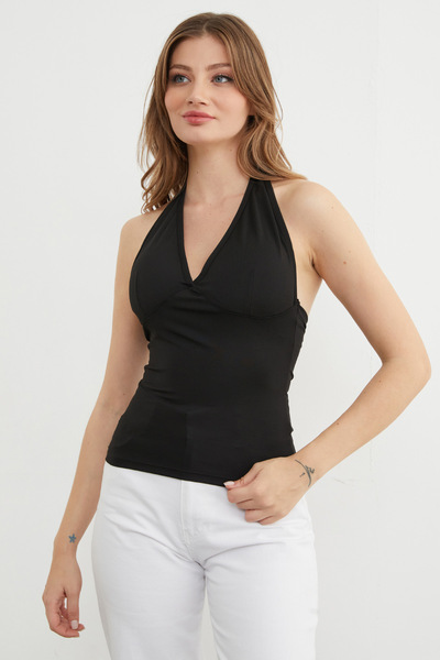 Fulla Moda Halter Neck Covered Blouse