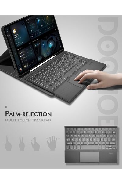 HYX Bluetooth Keyboard Case for Samsung Galaxy Tab S11 11-inch (2025) with Trackpad & 7-Color Keyboard