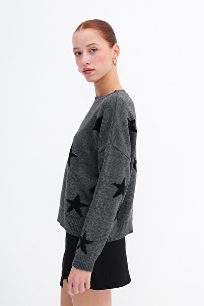 Addax Star Patterned Knitwear Sweater K3512