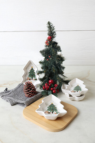 Keramika Χριστουγεννιάτικο Μπολ Σνακ Πεύκο 17 εκ. 4 Τεμάχια 23770