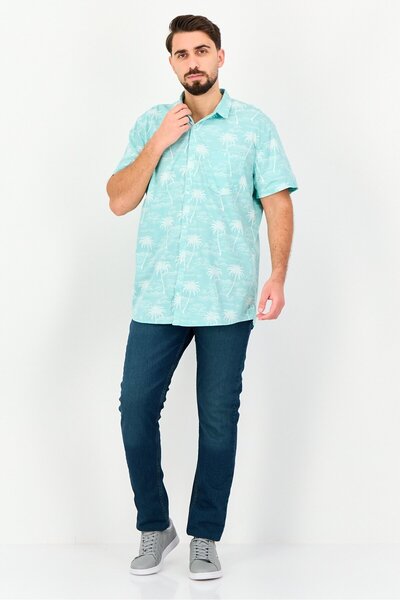 Nautica Men Classic Fit Allover Print Short Sleeve Casual Shirt, Multicolor