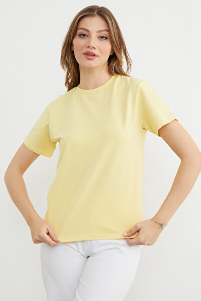 Fulla Moda Basic T-shirt με Γιακά Crew