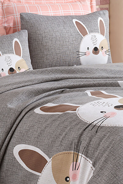 Comfort Craft A.Brown-Grey-Pink Pike Set Printed Double Rabbit Figures