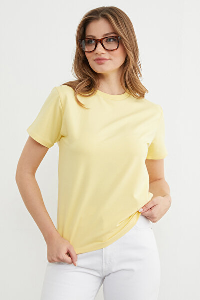 Fulla Moda Basic T-shirt με Γιακά Crew