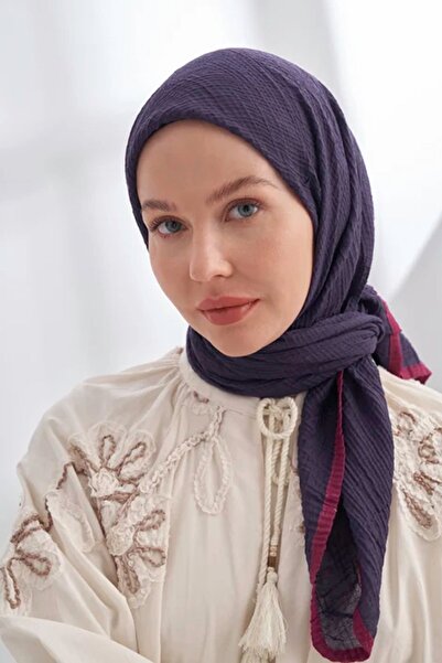 ARMANDA Müslin Biyeli Eşarp 3353-82 Mürdüm