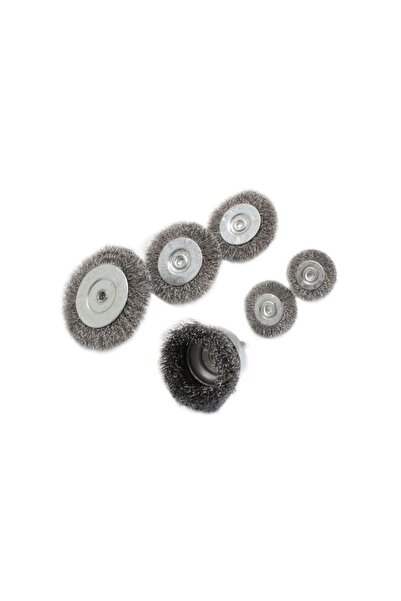 SATRA Set 6 perii sarma, pentru curatat, cu prindere in bormasina sau flex,