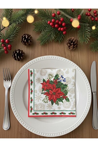 Adalinhome عيد الميلاد عيد الميلاد عيد الميلاد منقوشة 20 قطعة مناديل ورقية