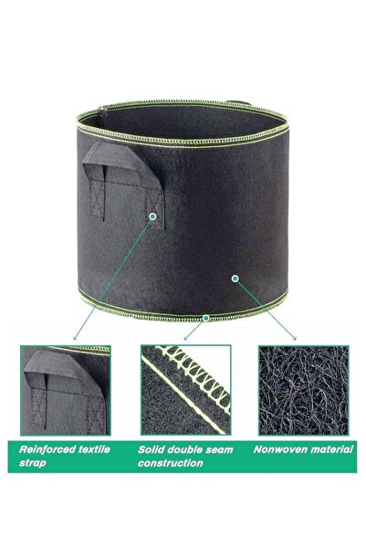 Generic 6-Pack 5 Gallon Breathable Nonwoven Fabric Plant Grow Bags with Handles