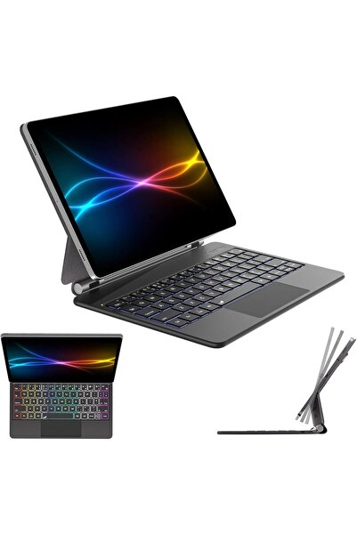 TECHGEAR حافظة لوحة مفاتيح لجهاز Samsung Galaxy Tab S (11/10.9) – حامل مغناطيسي، لوحة مفاتيح بإضاءة خلفية