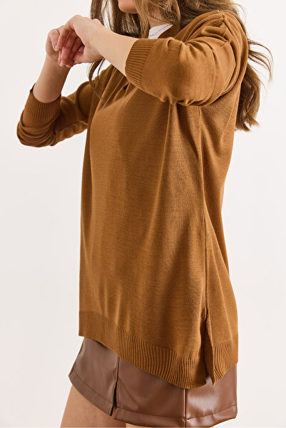 Olalook Women's Camel Hair Polo Neck Basic Knitwear Sweater Kzk-19000871