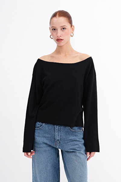 Addax Boat Neck Long Sleeve Blouse B1417