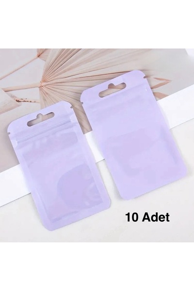 AEÇTASARIM 10 Adet Lila Makaron Çok Amaçlı Çıtçıtlı Depolama Torbası, Ambalaj...