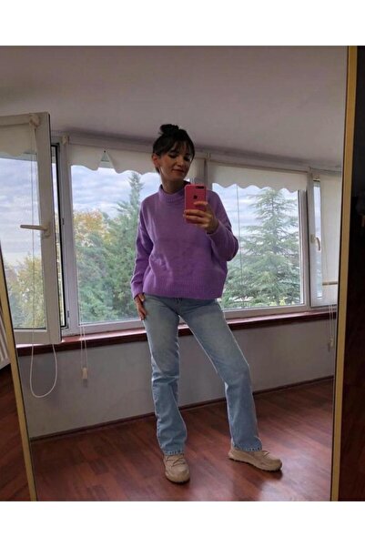 hedef giyim Oversized Crew Neck Plain Knit Sweater