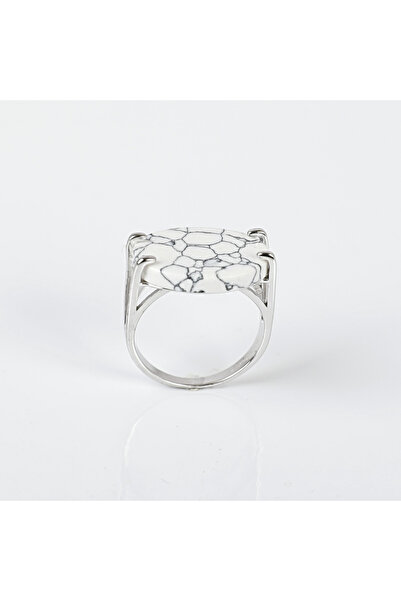 OEM Royal oval silver ring - veined white