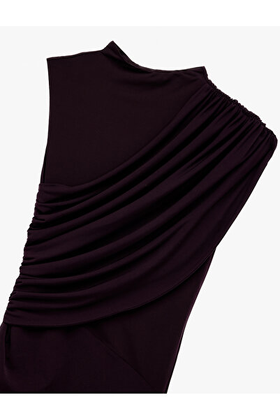 Koton Αμάνικο Μίνι Βραδινό Φόρεμα με λαιμόκοψη ντραπέ