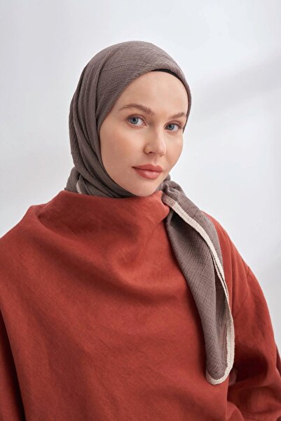 ARMANDA Müslin Biyeli Eşarp 3353-1123 Duman
