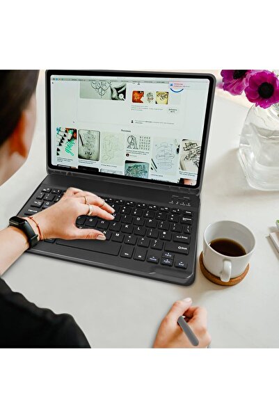 LACHESİS Keyboard Case for Samsung Galaxy Tab S10 Lite/S10 FE/S9 FE/S9 (10.9''/11'') - Black