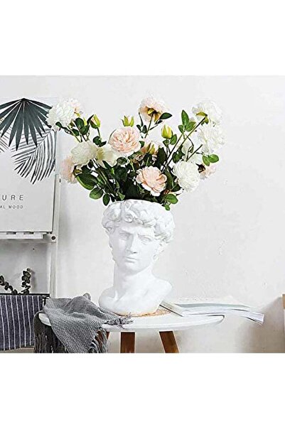 Generic Vintage Head Planter Statue For Decoration White