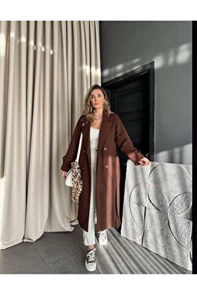 EGZOTİK ASORTİK Подробно кашмирено палто с ръкави