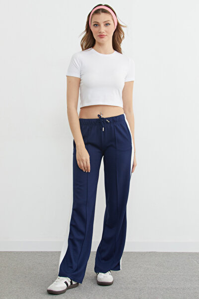 Fulla Moda Modal Sweatpants with Side Stripes