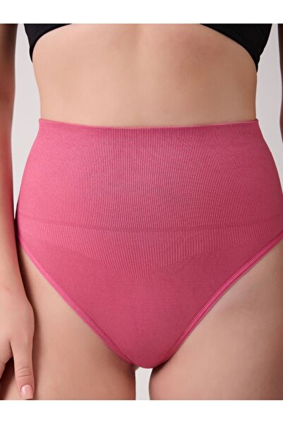 MİSTİRİK Montela Model Corset Tummy and Abdomen Tightening Thong Panties Dusty Rose Color
