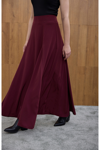 Birgül Bektaş Φούστα κρέπας με γκόντελ μελιτζάνας