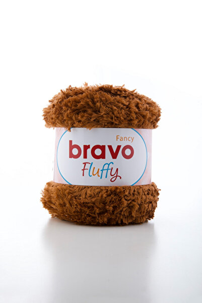 Bravo Fluffy Soft Plush Hand Knitting Yarn 100 Gr 100 Meters (Color Code: 125) Light Brown