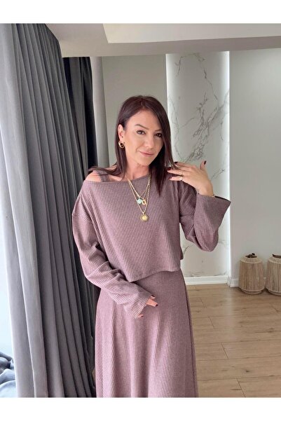 X-Young din material subțire Costum dublu maro