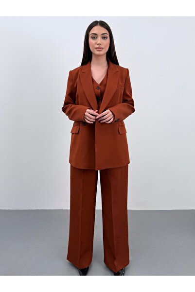 ossons Limited Edition Jacket Vest Palazzo Trousers 3-Piece Suit