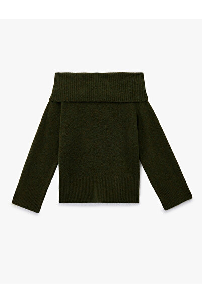 Koton Long Sleeve Off-the-Shoulder Knitwear Sweater