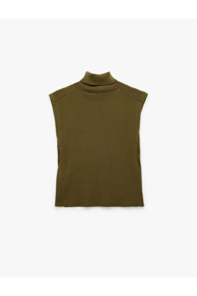 Koton Πλεκτό πουλόβερ με λαιμόκοψη και λεπτομέρεια με κουμπιά στα πλαϊνά