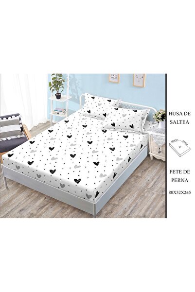 CHIRASO CHIRASO Fitted Sheet Set, Satin Cotton, 160x200 cm and 2 Pillowcases 52x80 cm