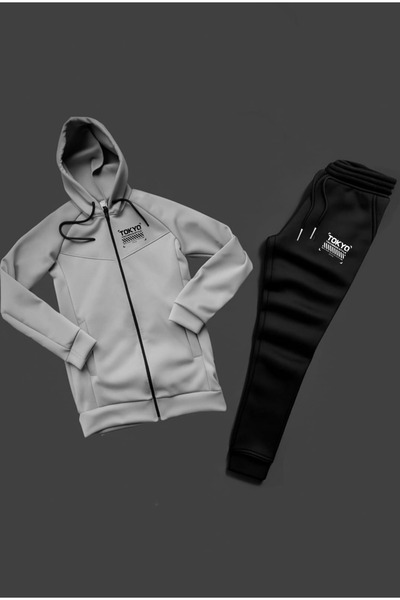 NOFLEN Tokyo Printed Pocket Zippered Scuba Tracksuit Set