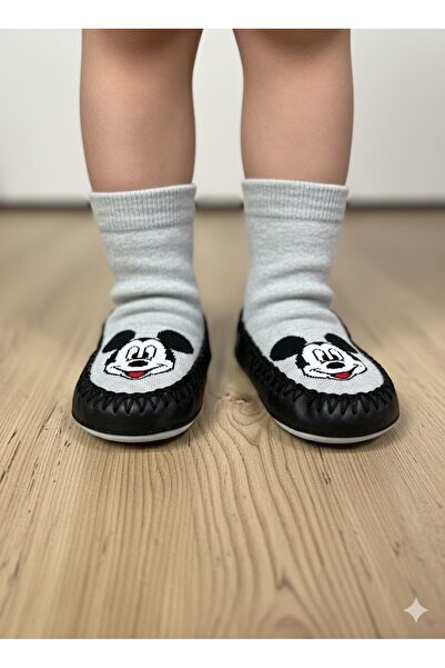 stoks toys Children's Mickey Mouse Patterned Moccasin Socks Booties Slippers - Non-Slip Home Kindergarten Nursery Shoes