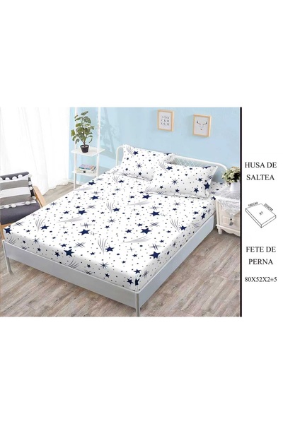 CHIRASO CHIRASO Fitted Sheet Set, Satin Cotton, 160x200 cm and 2 Pillowcases 52x80 cm