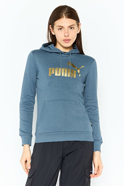 Puma Women Sportswear Fit Brand Logo Running Hoodie, Slate Grey