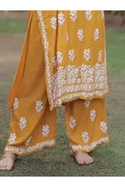 MYSMAR Yellow Rayon Cotton Salwar Kameez - FFT1656 | Yellow