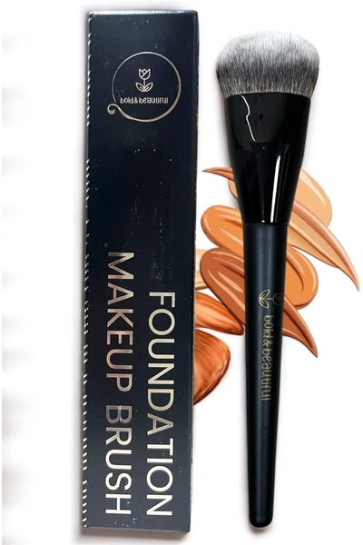 Generic Flat Angled Foundation Brush - Large Dense Synthetic Kabuki Makeup Brush (Black)