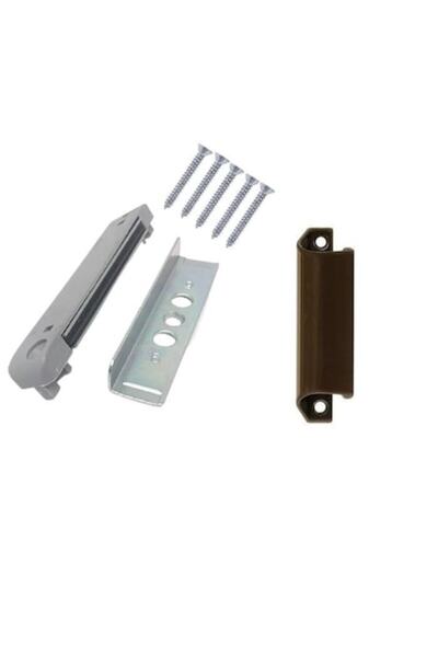 SOLIDON Kit de închidere magnetică cu mâner tip scoică maro închis pentru ușă de balcon,