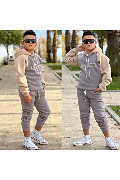 zavera for kids Boy's Hooded 3 Thread Double Tracksuit Set - 100% Cotton