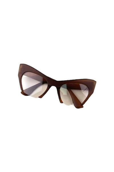 OEM EVNC Half Frame Cat Eye Eyeglass Frame, Brown