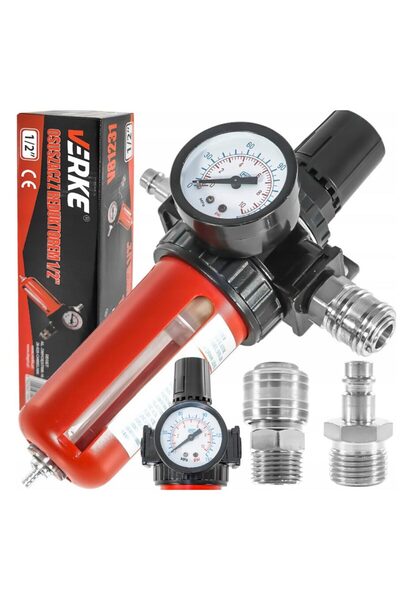 VERKE Filtru de aer cu reductor pentru compresor 1/2,
